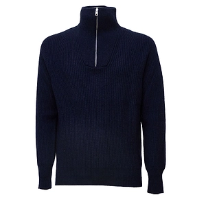 Amaranto Half Zip High Neck Knitted Sweater