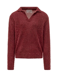 Amaranto Fuzzy Long-Sleeve Polo Shirt