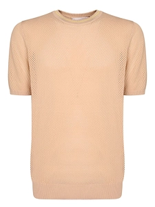 Amaranto Mesh Contrast Collar T-Shirt