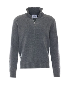 Alpha Studio Half-Zip High-Neck Cardigan