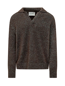 Amaranto Open Collar Long-Sleeve Polo Shirt