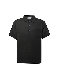 Alpha Studio Linen Short-Sleeve Polo Shirt