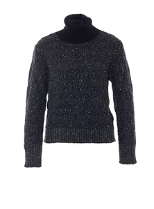 Alpha Studio Lurex Turtleneck Knitted Sweater