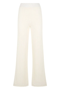 Alpha Studio Mesh Knit Flared Knitted Trousers