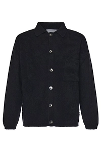 Amaranto Ribbed Button-Up Knitted Jacket