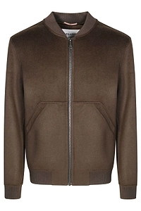Amaranto Ribbed Collar Zip Jacket