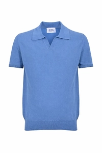 Alpha Studio Open Collar Polo Shirt