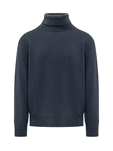 Amaranto Ribbed Turtleneck Knitted Sweater