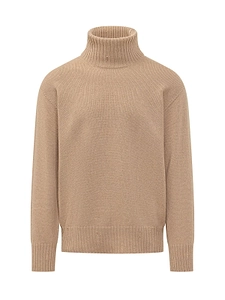 Amaranto Ribbed Turtleneck Knitted Sweater
