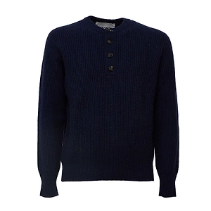 Amaranto Serafino Ribbed Henley Sweater
