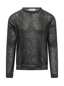 Amaranto Sheer Textured Knitted Sweater
