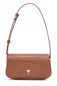 Ami Lizard Embossed Paris Paris Shoulder Bag