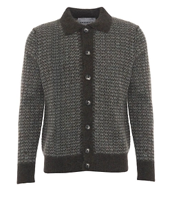 Amaranto Striking Knit Buttoned Cardigan