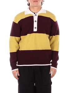 Amaranto Striped Knitted Polo Shirt