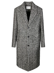 Amaranto Single-Breasted Herringbone Coat