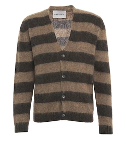 Amaranto Striped Pattern Knitted Cardigan