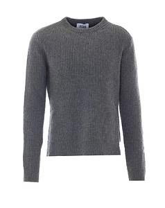 Alpha Studio Ribbed Crewneck Knitted Sweater