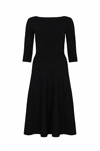 Alpha Studio Ribbed-Waist Midi Dress