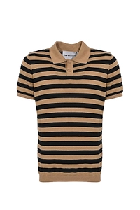 Amaranto Striped Polo Knitted Top