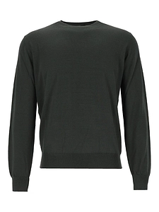 Alpha Studio Ribbed Crewneck Knitted Sweater