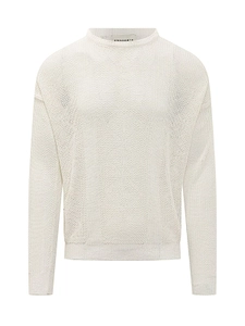 Amaranto Textured Crew Neck Knitted Sweater