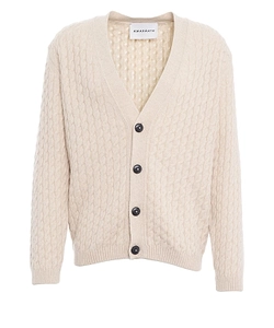 Amaranto V-Neck Cable Knit Cardigan