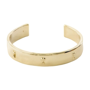 Ami Logo-Engraved Hammered Bracelet