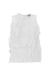 Alpha Studio Ruffled Sleeveless Top