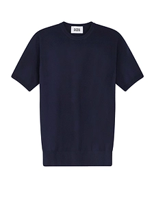 Alpha Studio Short-Sleeve Crewneck Knitted Top