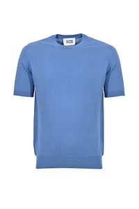 Alpha Studio Short-Sleeve Knitted Sweater
