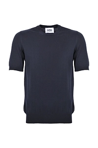 Alpha Studio Short-Sleeve Knitted Sweater