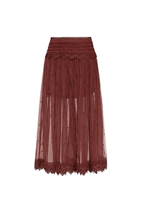 Allsaints Trixie Lace Trim Midi Skirt