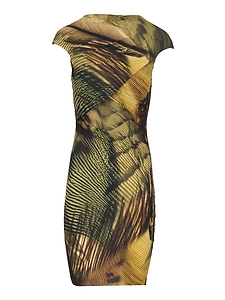 AmazuÌN Cap Sleeved Birgit Printed Bodycon Dress