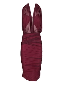 AmazuÌN Tamie Sheer Ruched Midi Dress