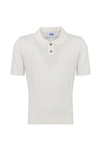 Alpha Studio Textured Knit Polo Shirt