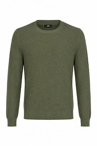 Alpha Studio Textured Crew Neck Knitted Sweater