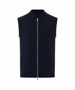 Alpha Studio Zip-Front High Neck Knitted Vest