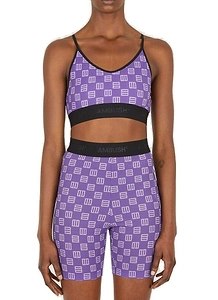 Ambush Monogram-Print Cropped Bra Top