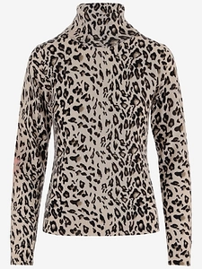 Allude Animal Print High Neck Knitwear