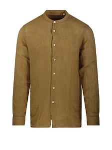 Altea Band-Collar Linen Shirt