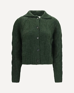 Allude Cable Knit Buttoned Cardigan