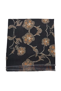 Altea Floral Motif Frayed Edge Scarf