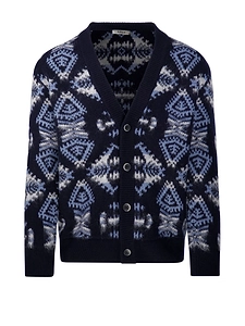 Altea Jacquard Button-Up Cardigan