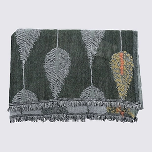 Altea Leaf-Jacquard Fringed Scarf