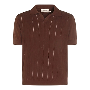 Altea Openwork Knit Polo Shirt