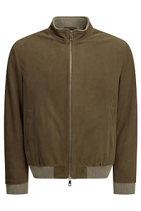 Altum Padded Suede Bomber Jacket
