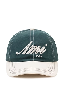 Ami Paris Logo Embroidered Curved Peak Cap