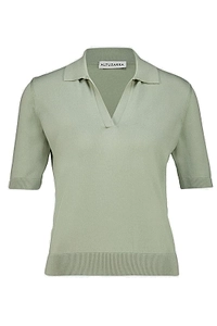 Altuzarra Clay V-Neck Short Sleeved Knitted Polo Top