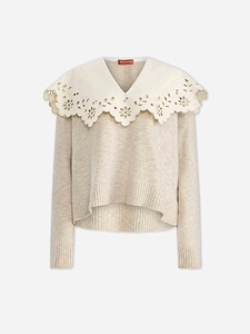 Altuzarra Broderie V-Neck Knitted Sweater