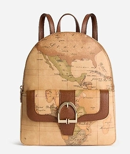 Alviero Martini Map-Print Buckle Backpack